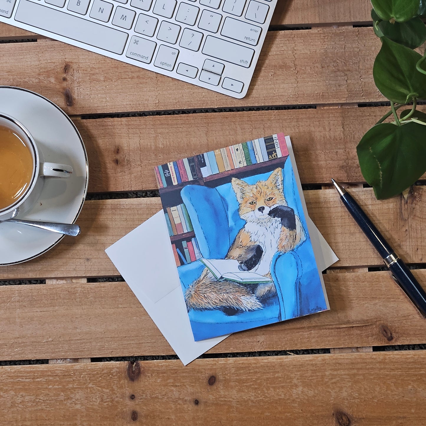 Bookish Fox Greeting Card