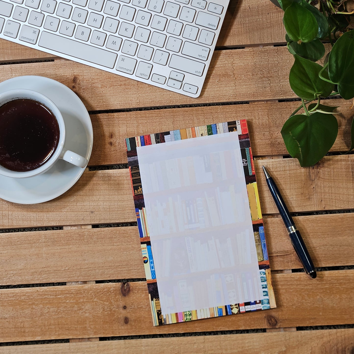 Bookshelf Half-Sheet Notepad – Book Lover’s Stationery