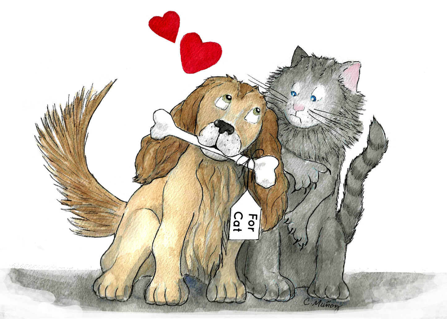 I woof you Greeting Card – whimsical woodland animal gift, perfect for holidays and everyday use.