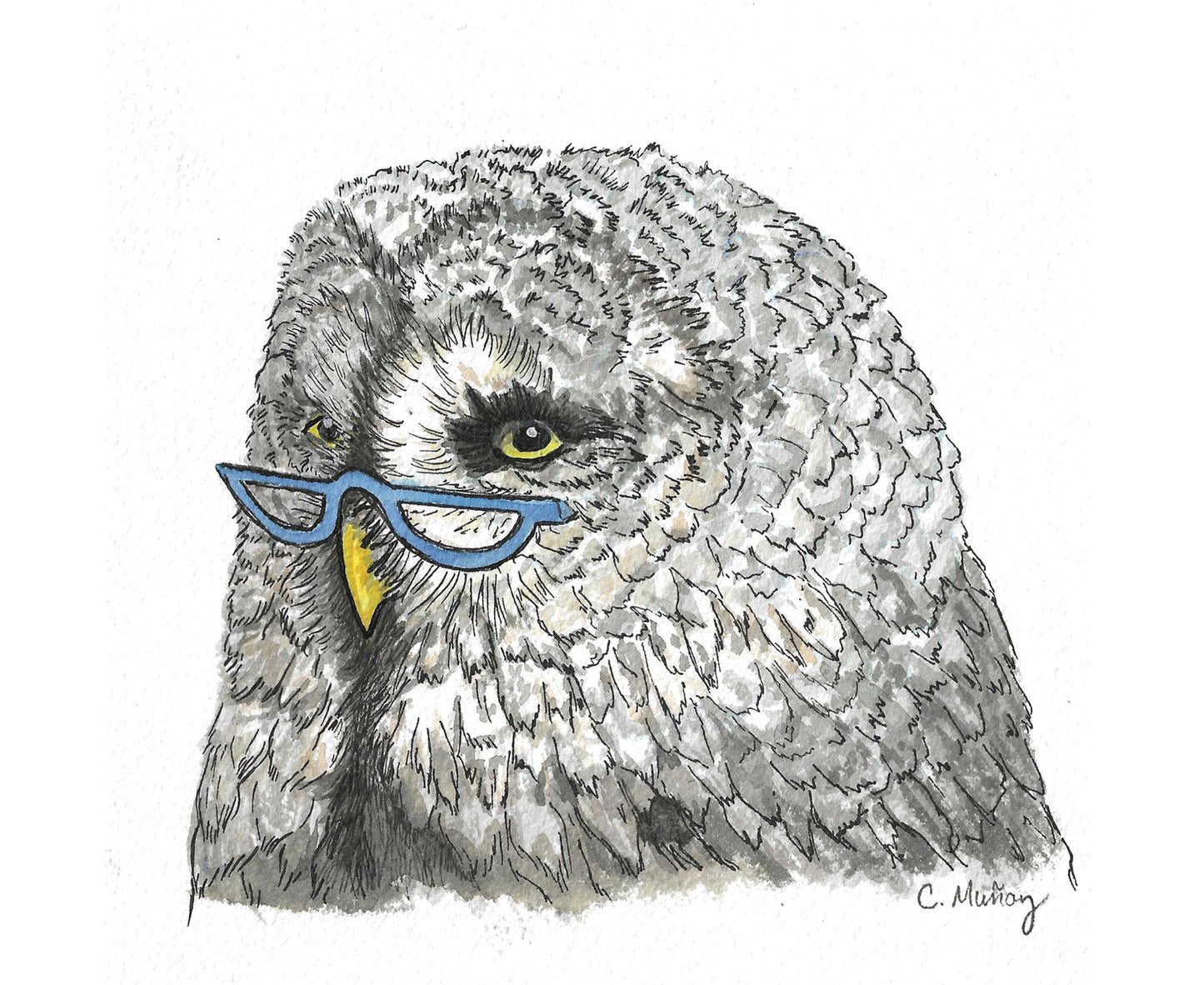 Half-moon specs owl Greeting Card