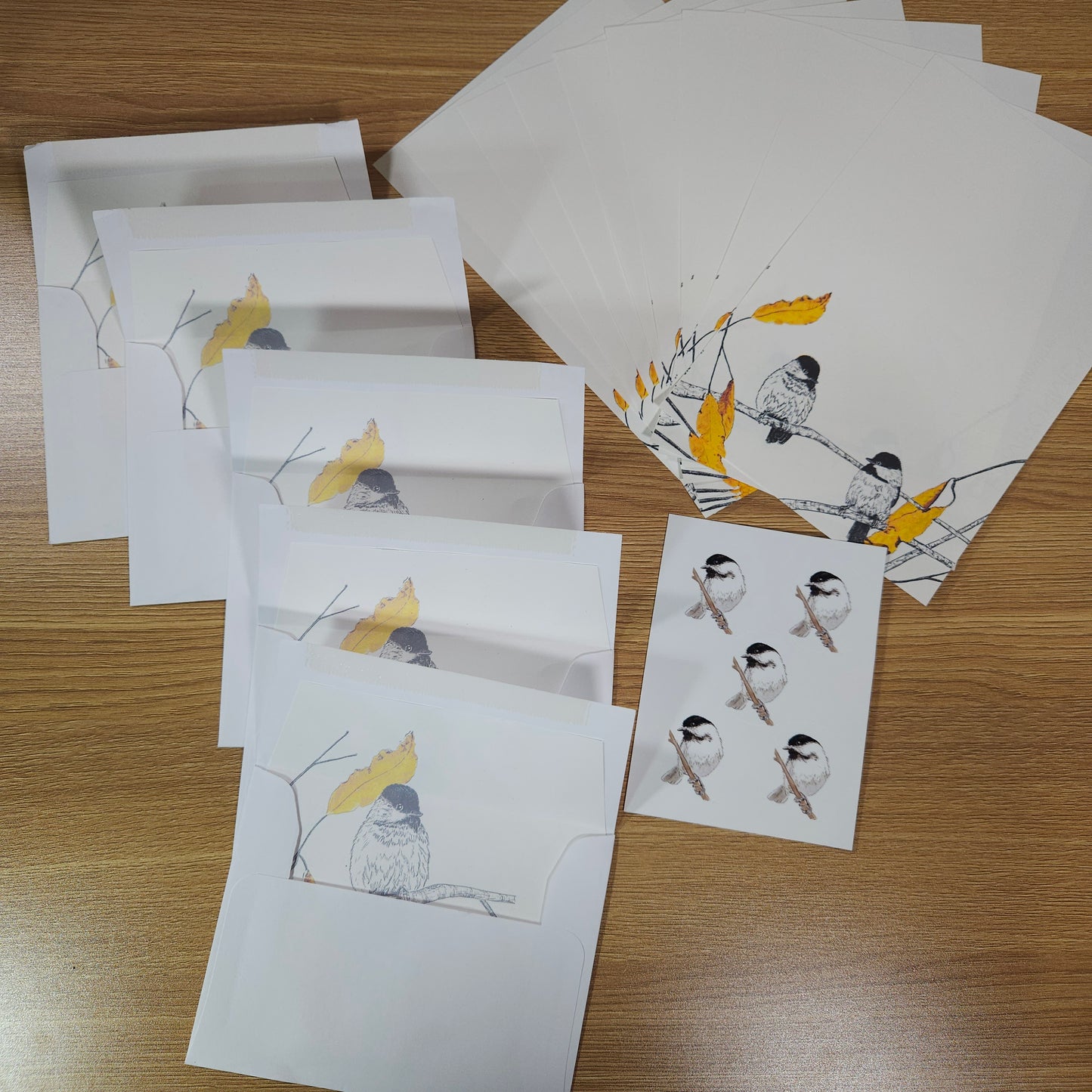Fall Leaves and Chickadees Letter Writing Set