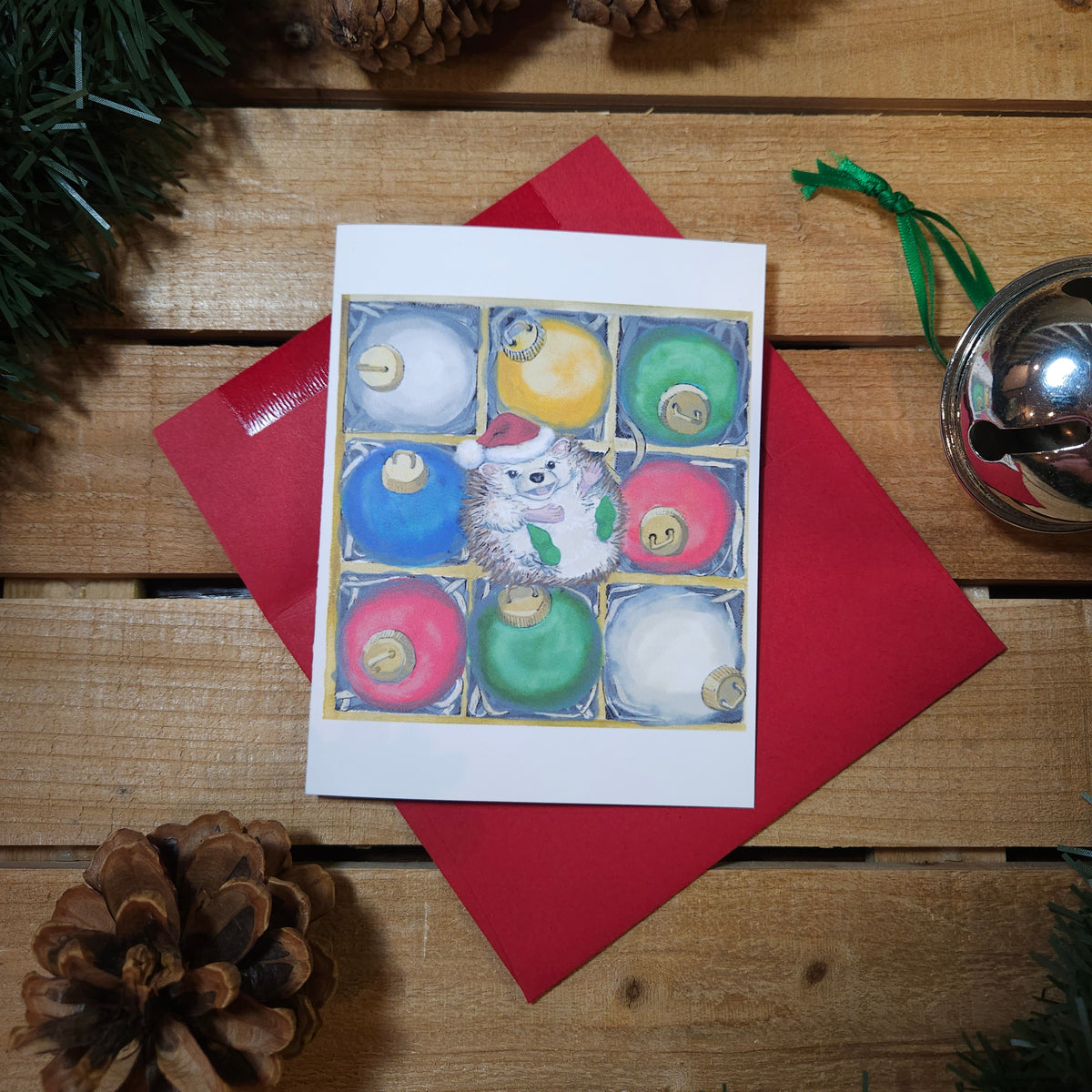 Hedgehog Ornament Christmas Card