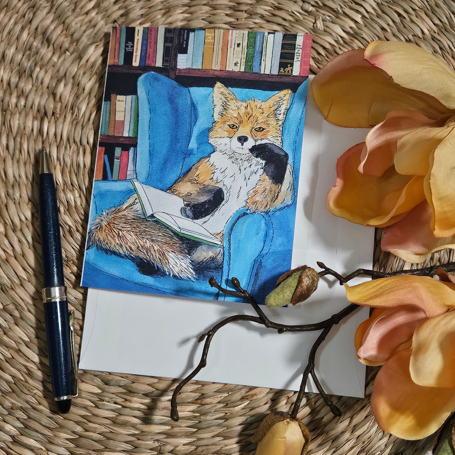 Bookish Fox Greeting Card