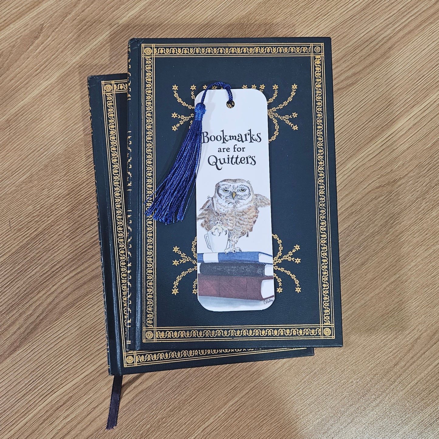 Grumpy Owl “Bookmarks Are for Quitters” Bookmark
