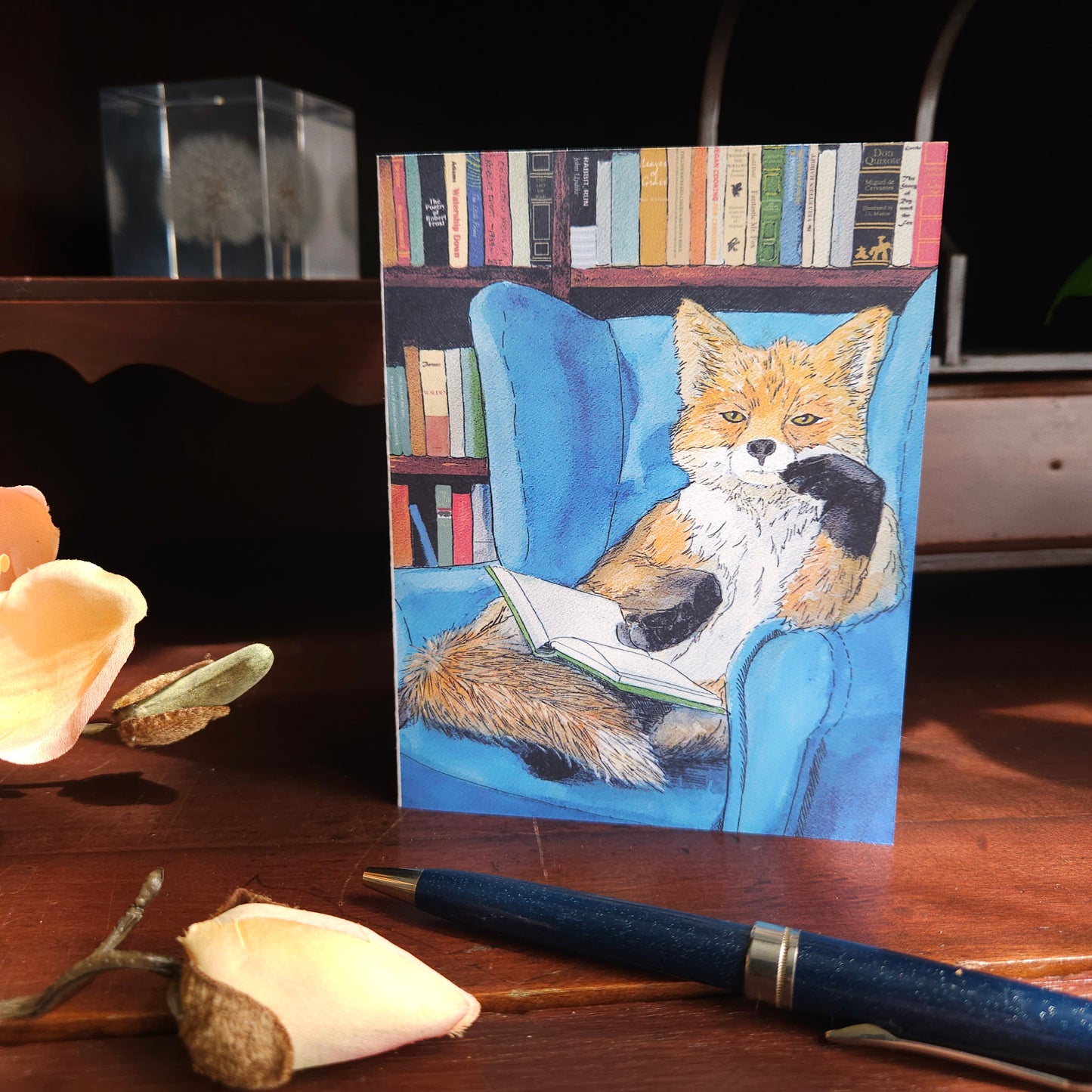 Bookish Fox Greeting Card