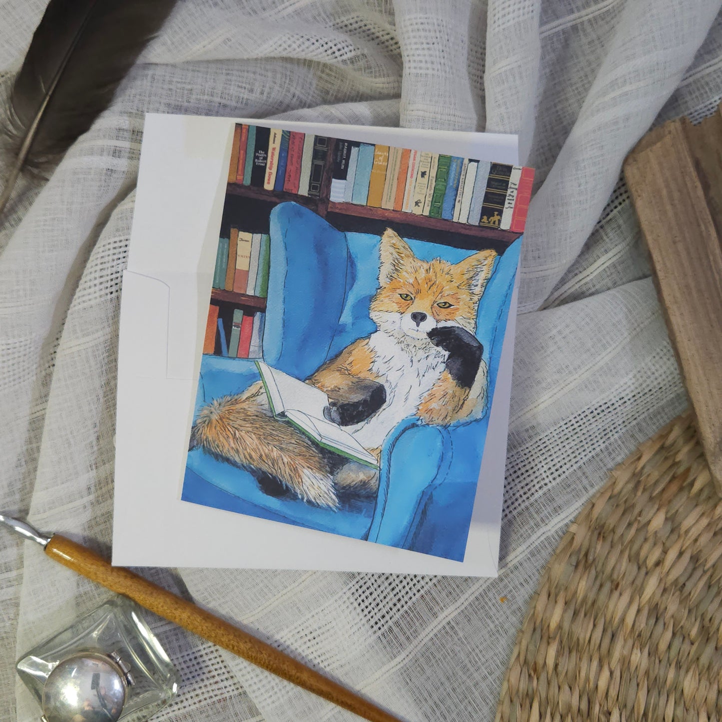 Bookish Fox Greeting Card