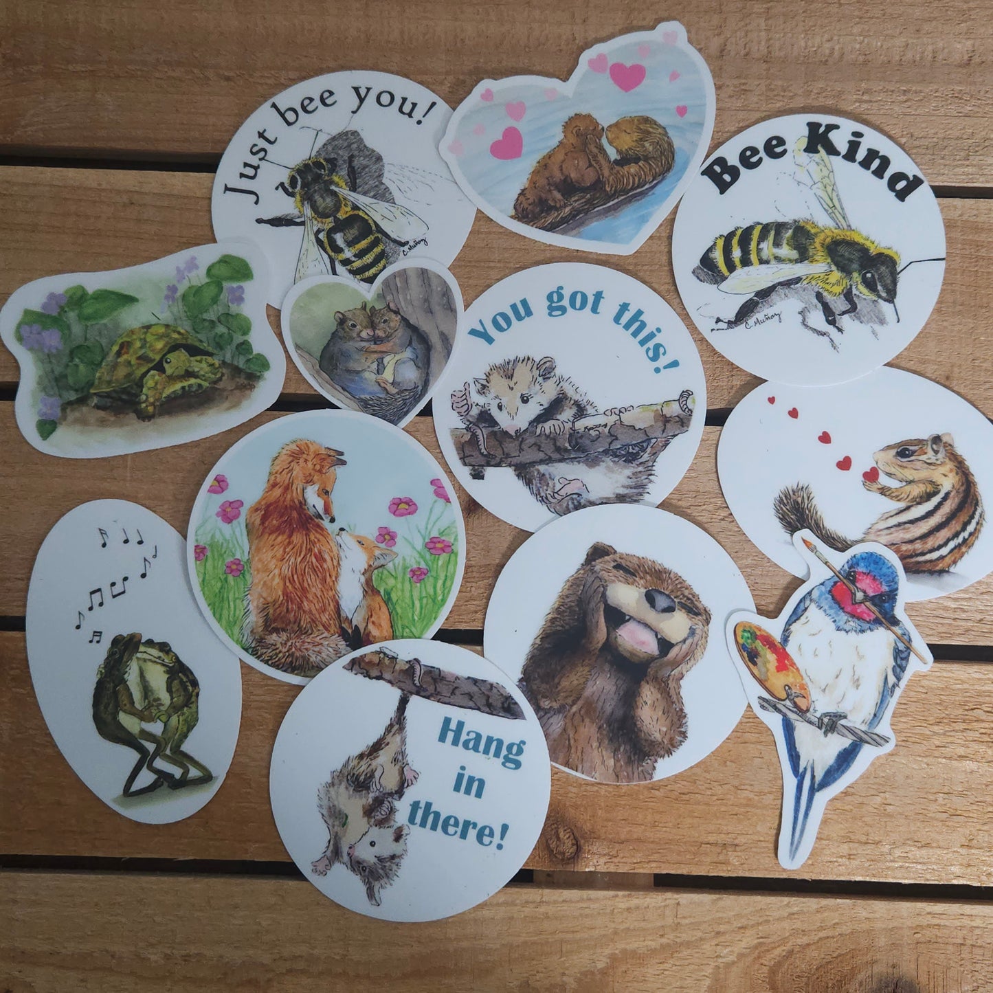 Squirrel love heart sticker