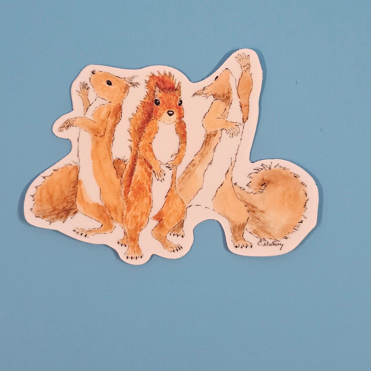 Squirrel Trio Showbiz Sticker – 3x3 Inch Waterproof Vinyl Decal