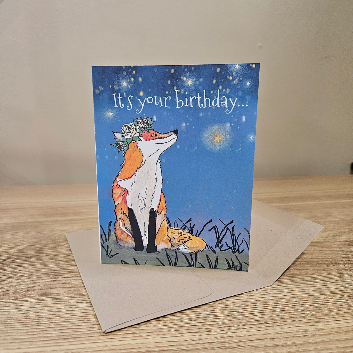 Make a Wish Fox Birthday Card