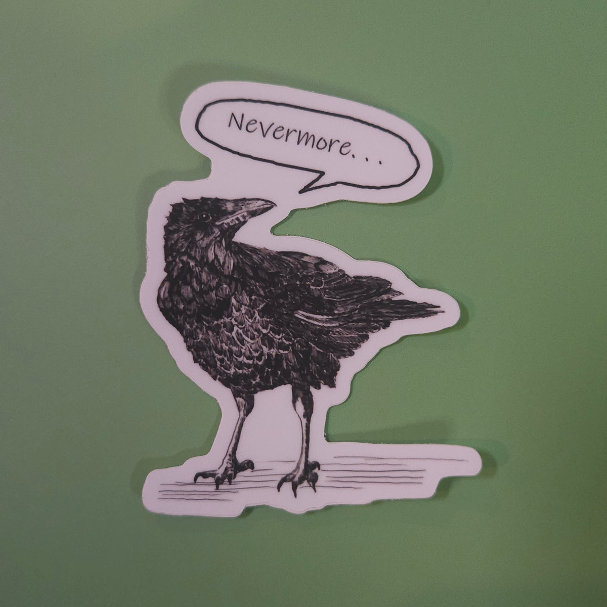 Nevermore Raven sticker - 3x3 waterproof vinyl decal