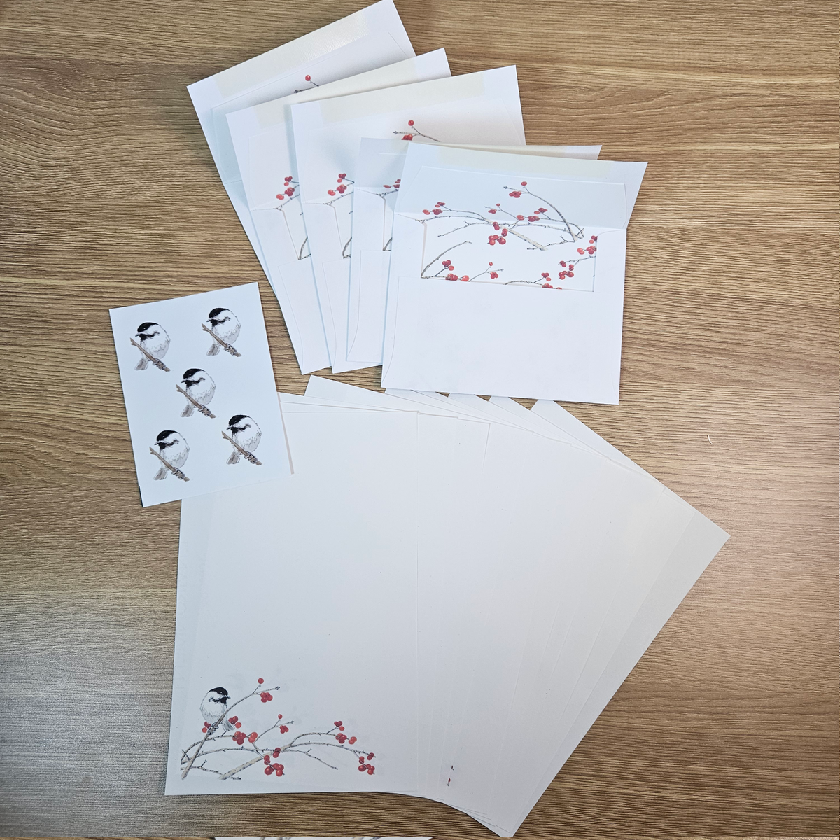 Winterberry Chickadee Letter Writing Set