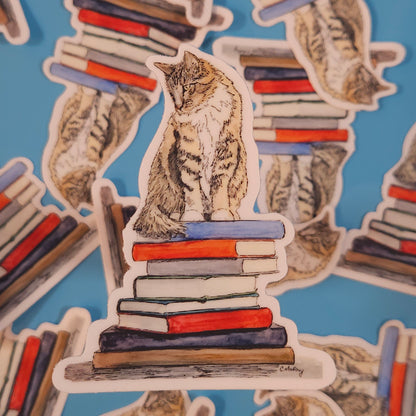 Which book? Cat Sticker  - 3x3” waterproof vinyl decal