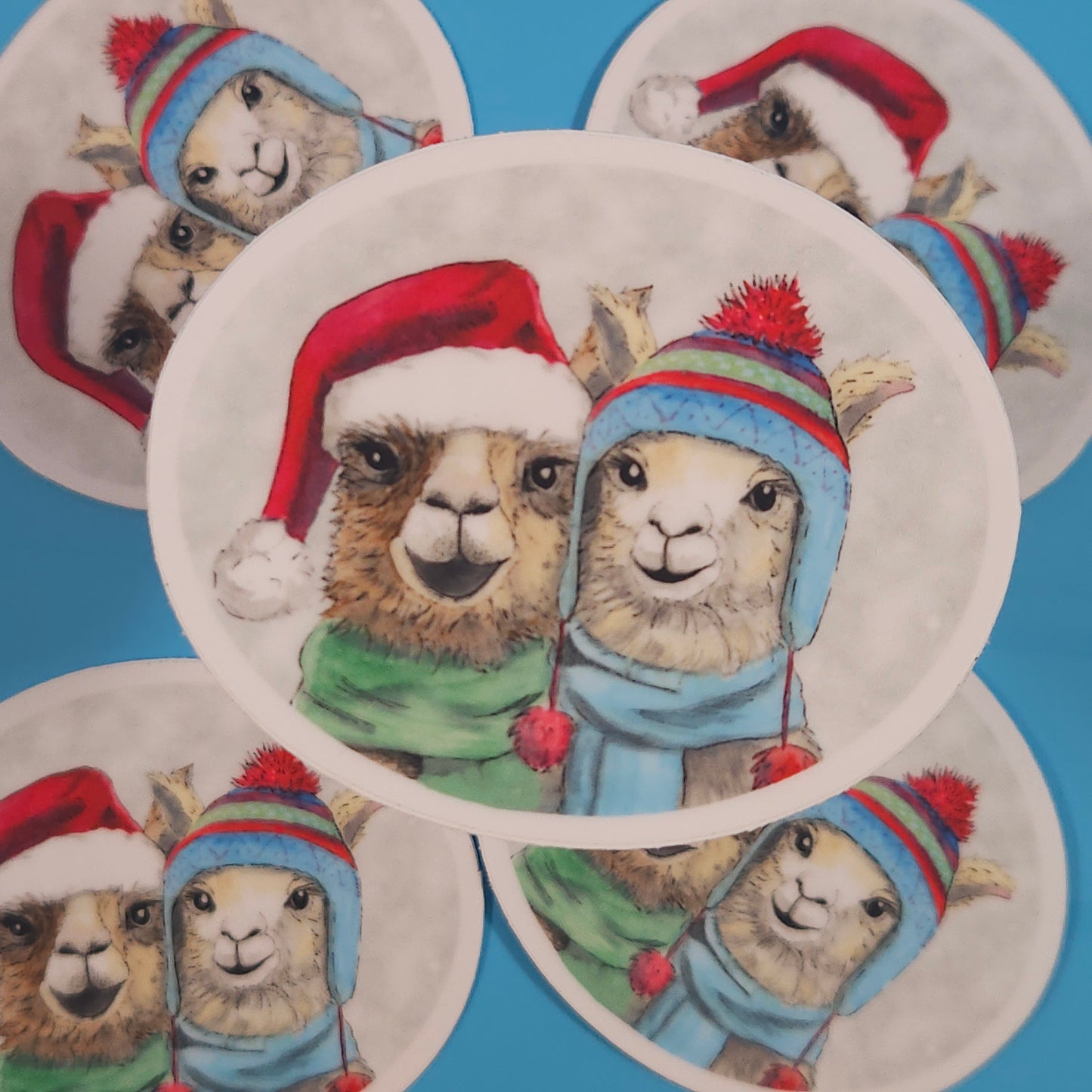 Fleece Navidad Llama Sticker – 3x3 Inch Waterproof Vinyl Decal