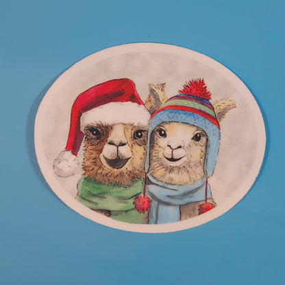 Fleece Navidad Llama Sticker – 3x3 Inch Waterproof Vinyl Decal