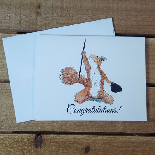 Dapper Squirrel Congratulations Greeting Card