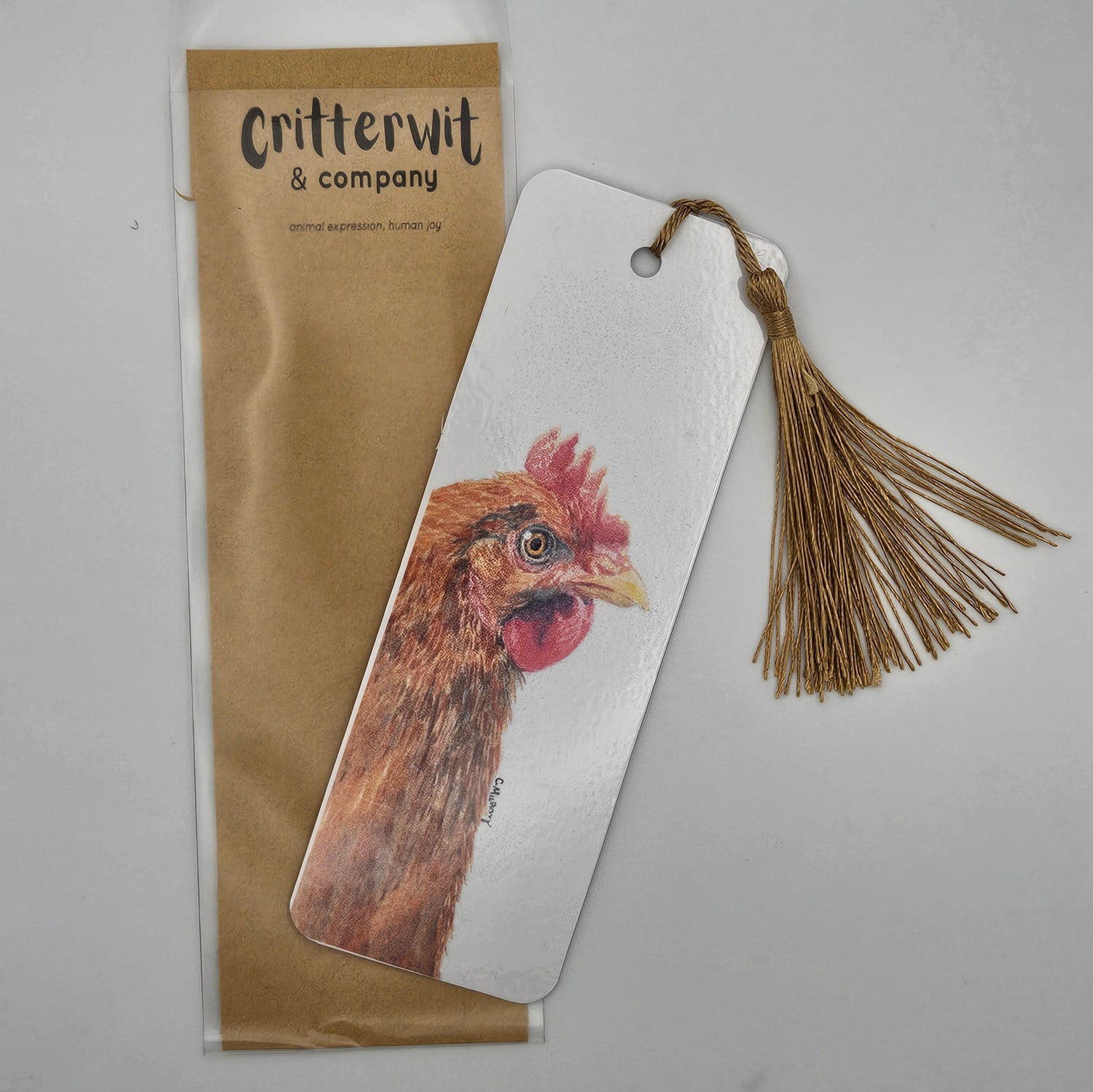 Mrs. Hen Woodland Animal Bookmark – whimsical woodland animal gift, perfect for holidays and everyday use.