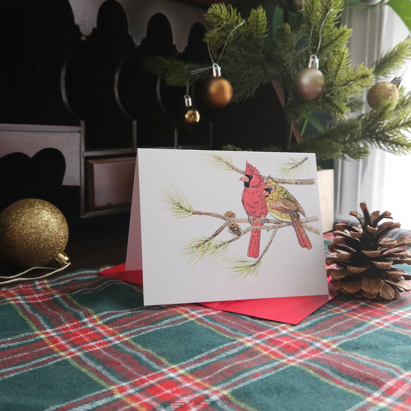 Couple in the Evergreen card