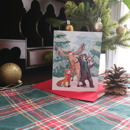 Woodland Carolers Card