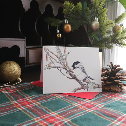 Winter Chickadee card boxed set