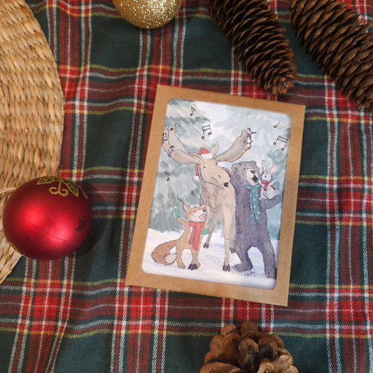 Woodland Carolers card boxed set