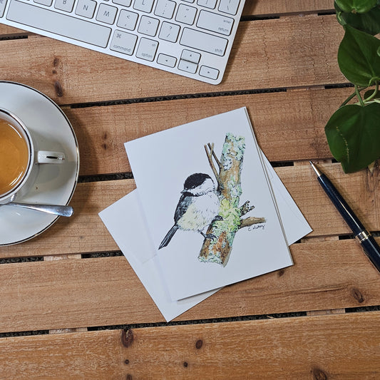 Lichen that Chickadee Greeting Card