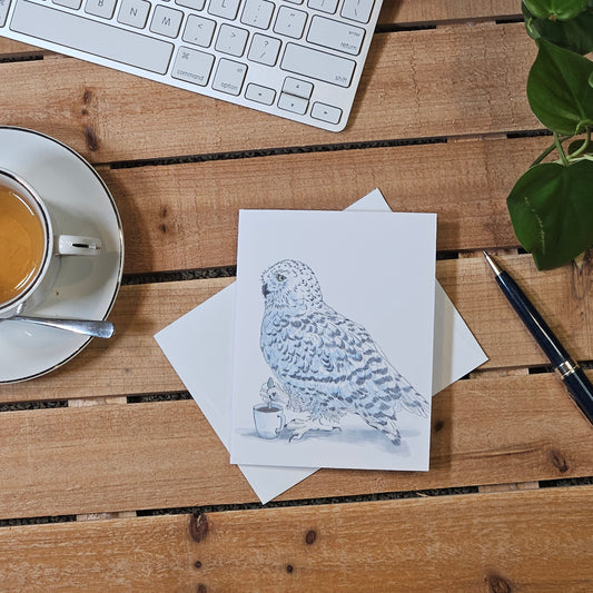 A Stirring Profile Owl Greeting Card