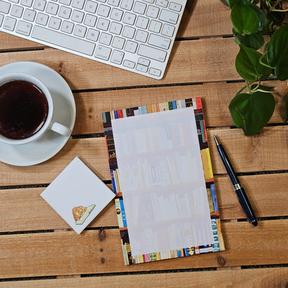 Bookshelf Half-Sheet Notepad – Book Lover’s Stationery