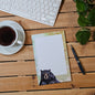 Bear Half-Sheet Notepad – Surprised Bear with Ladybug