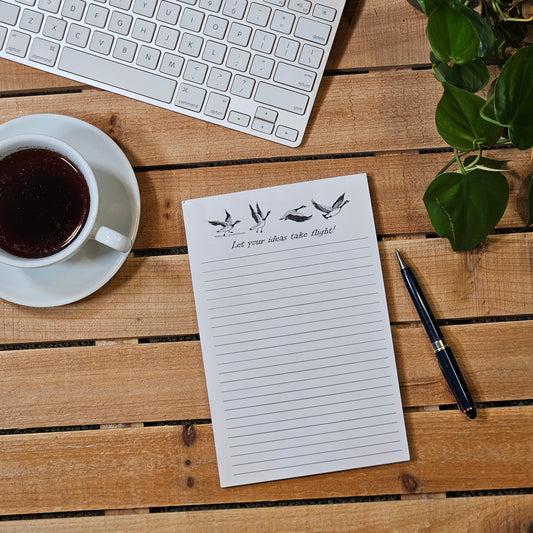 Flight Half-Page Ruled Notepad – “Let Your Ideas Take Flight”