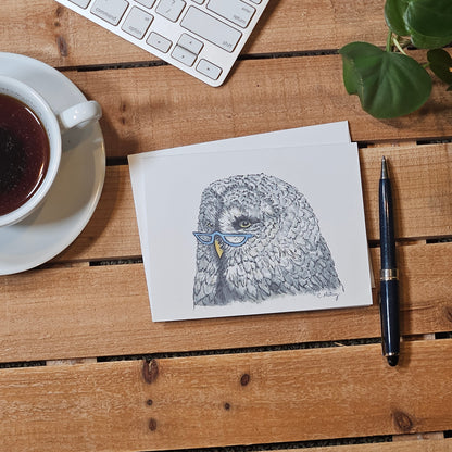 Half-moon specs owl Greeting Card
