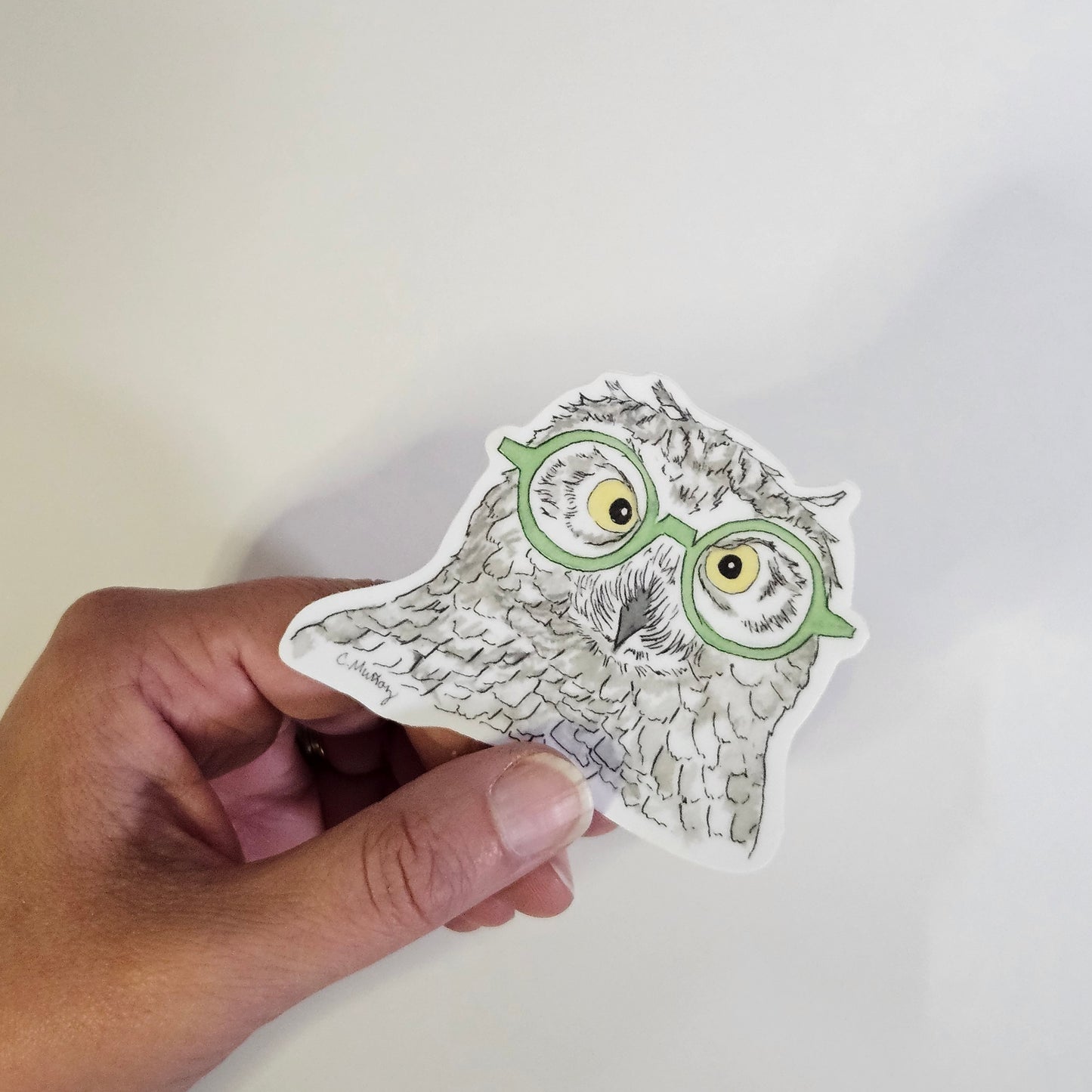 Snowy Owl Specs Sticker