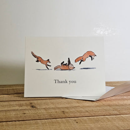 Frolicking Fox Thank You Greeting Card