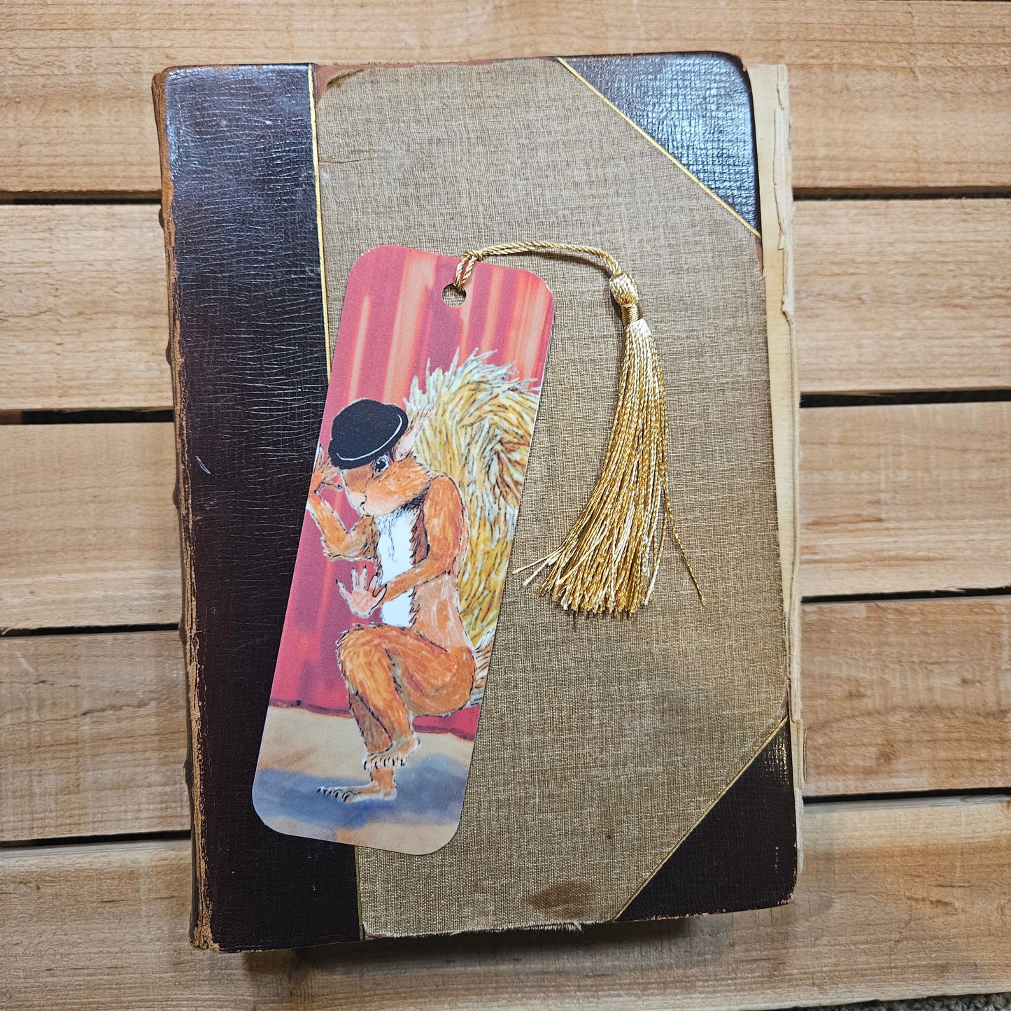 Broadway Red Squirrel Bookmark — 2x6 Inches, Laminated for Durability, Tassel Included, Biodegradable Packaging