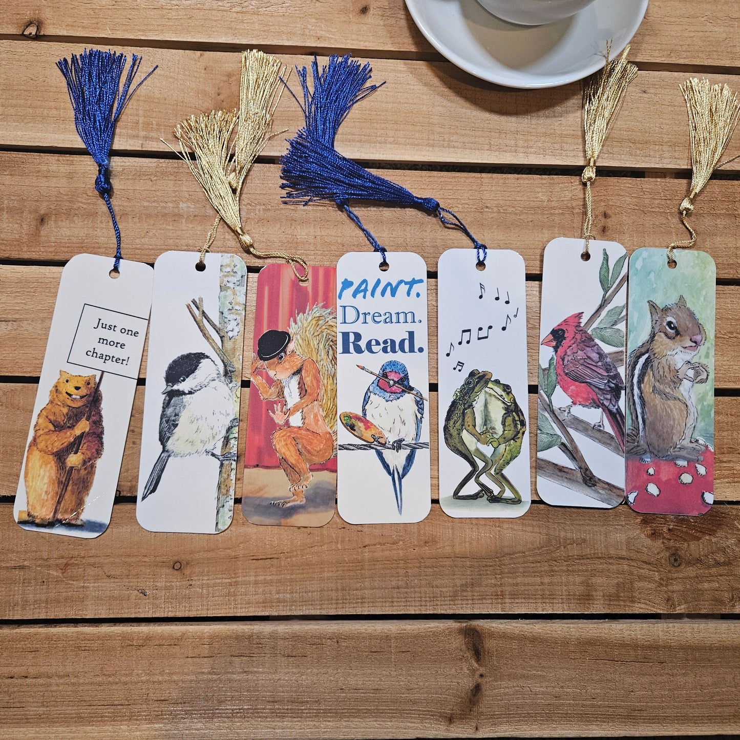 Broadway Red Squirrel Bookmark — 2x6 Inches, Laminated for Durability, Tassel Included, Biodegradable Packaging