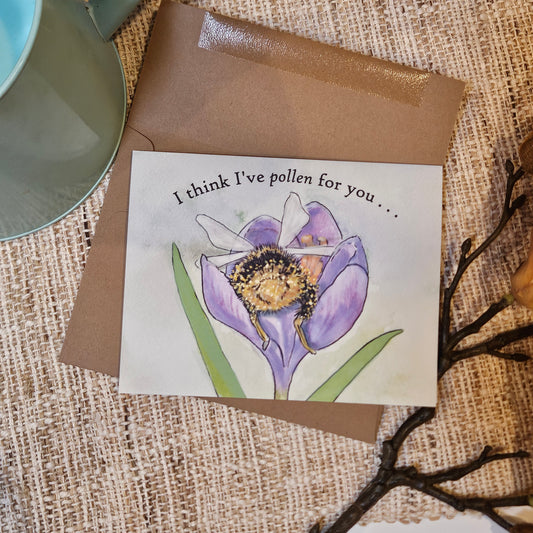 Pollen for You Bee Card – Whimsical Romantic Greeting