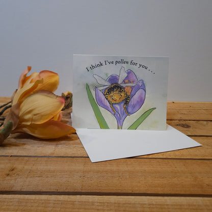 Pollen for You Bee Card – Whimsical Romantic Greeting