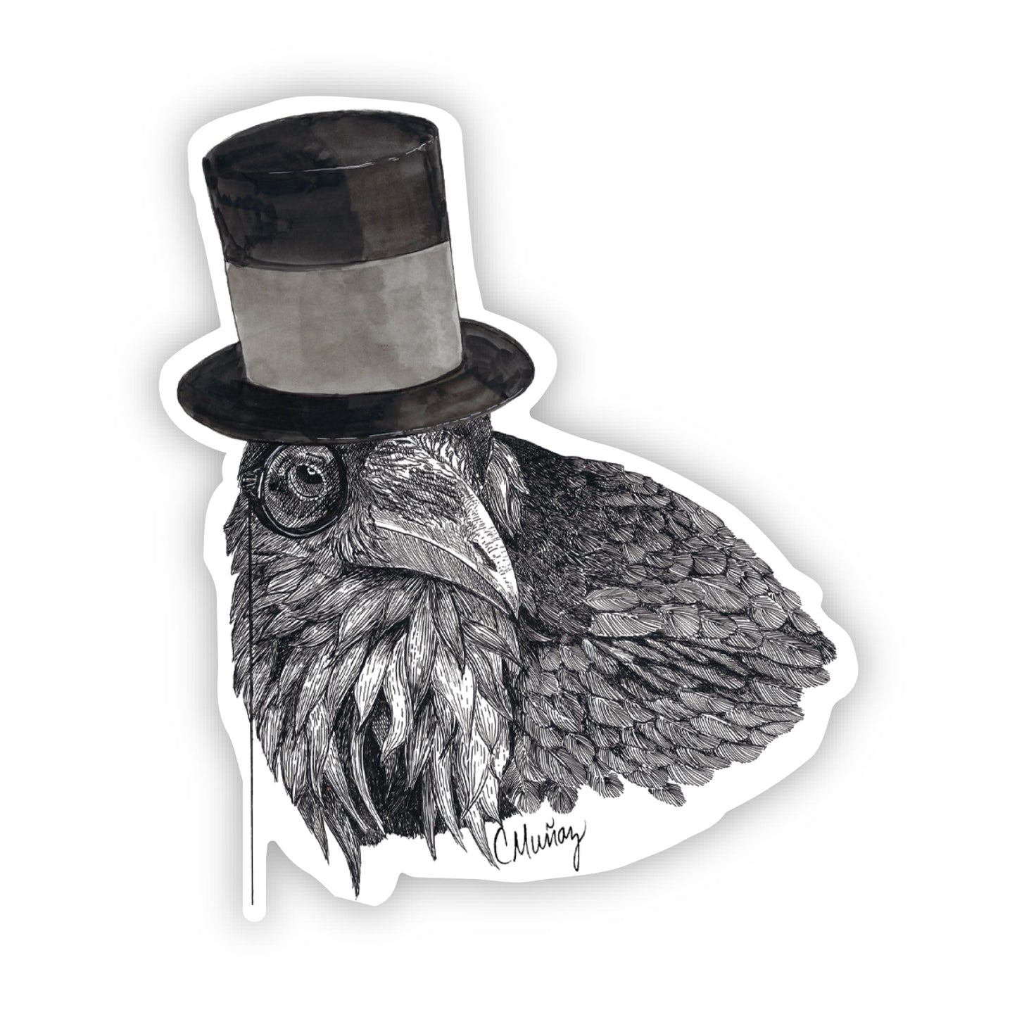 Dandy Raven Sticker | 3x3” Waterproof Vinyl Decal
