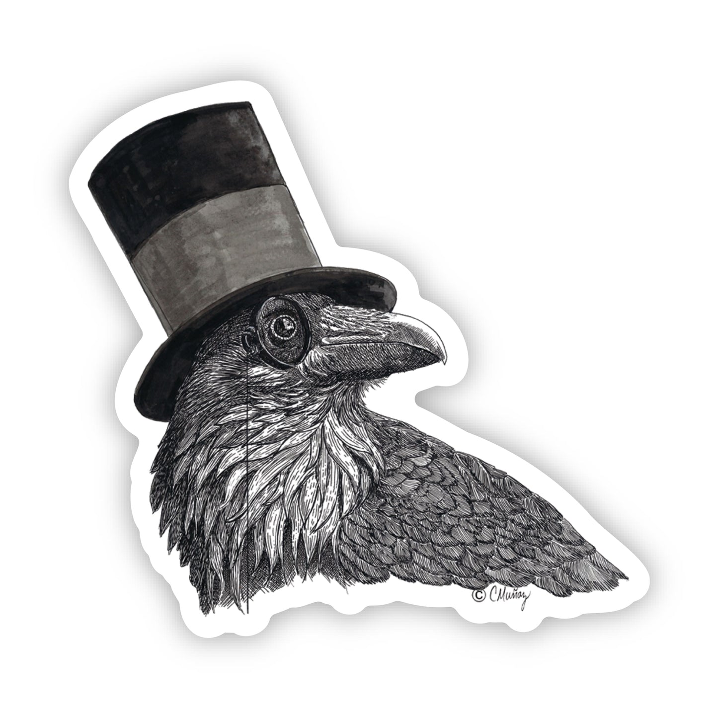 Superior Raven Sticker – 3x3 Inch Waterproof Vinyl Decal