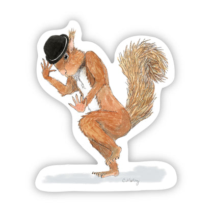 Jazz Hands Squirrel Sticker  – 3x3 Inch Waterproof Vinyl Decal