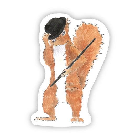 Showtime Squirrel Sticker – 3x3 Inch Waterproof Vinyl Decal