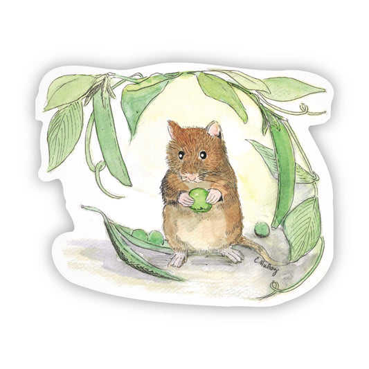 Sweetpea Mouse Sticker | 3x3” Waterproof Vinyl Decal