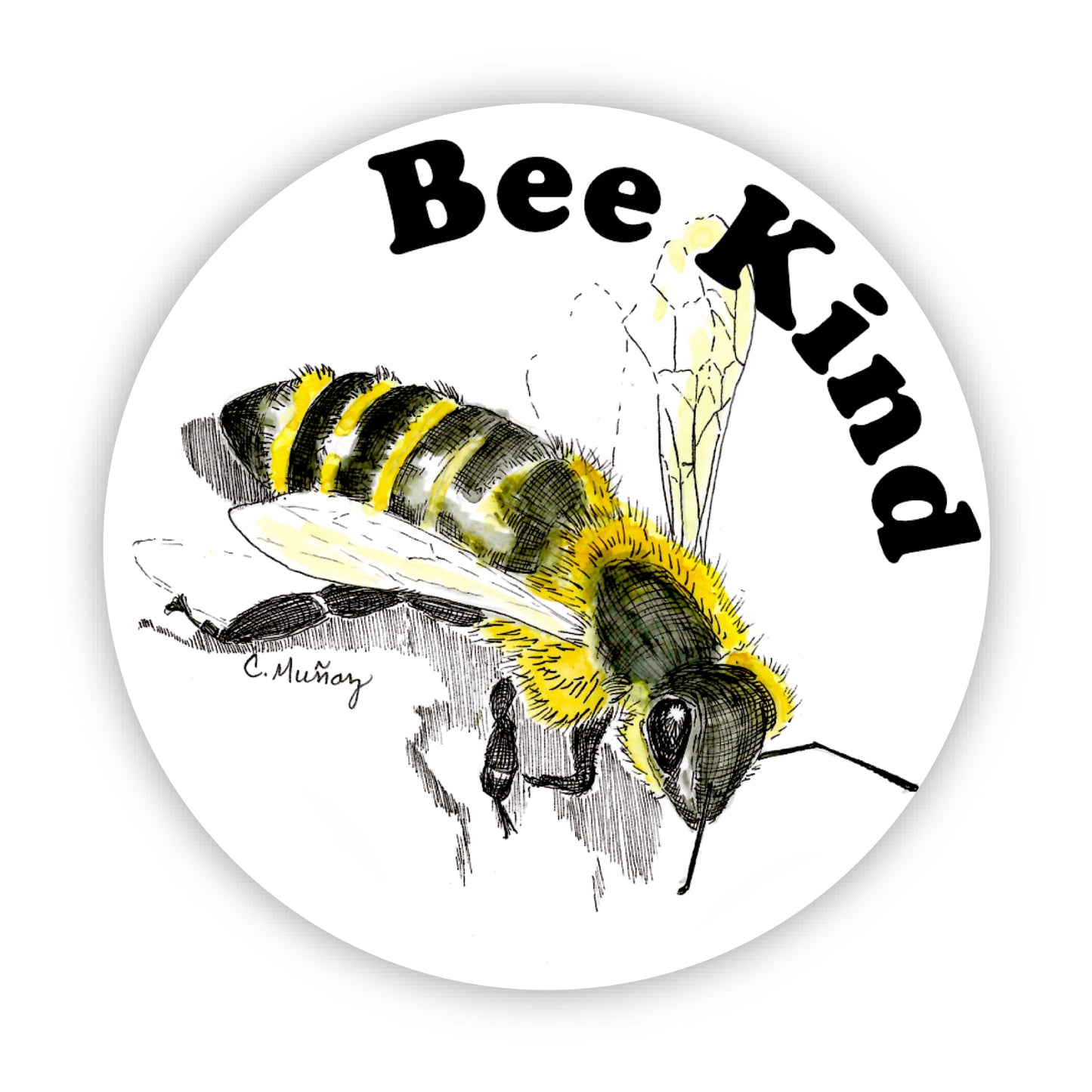Bee Kind sticker- 3x3 waterproof vinyl decal