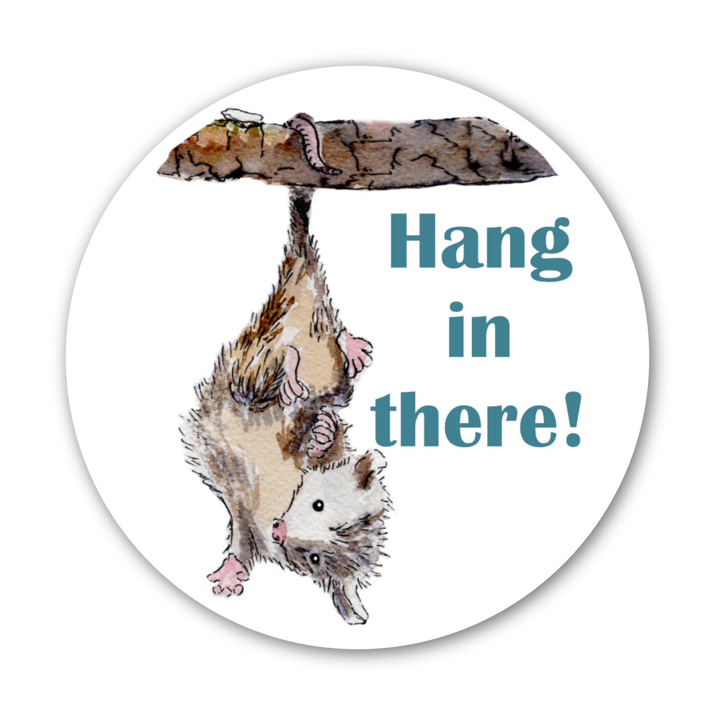 Hang In There Possum Sticker – 3x3 Inch Waterproof Vinyl Decal