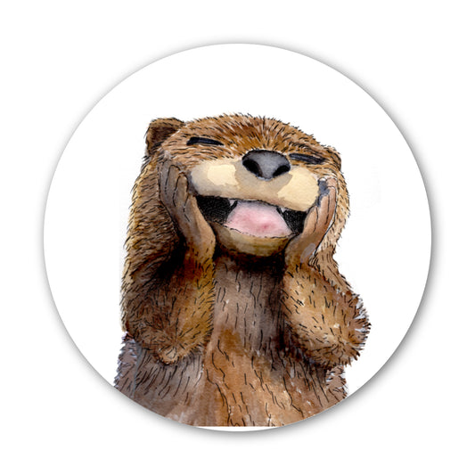 Happy Otter Sticker | 3x3” Waterproof Vinyl Decal