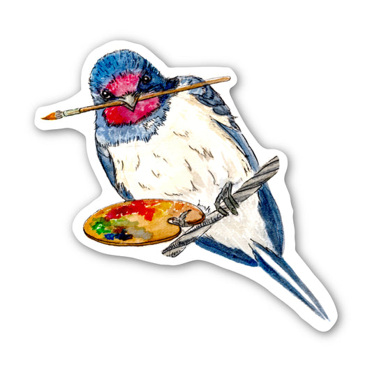 Artist Barn Swallow Sticker – 3x3 Inch Waterproof Vinyl Decal