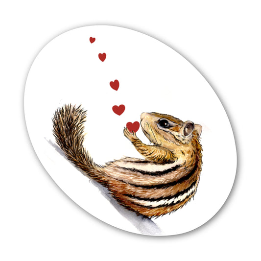 Chipmunk Kisses sticker - 3x3” waterproof vinyl decal
