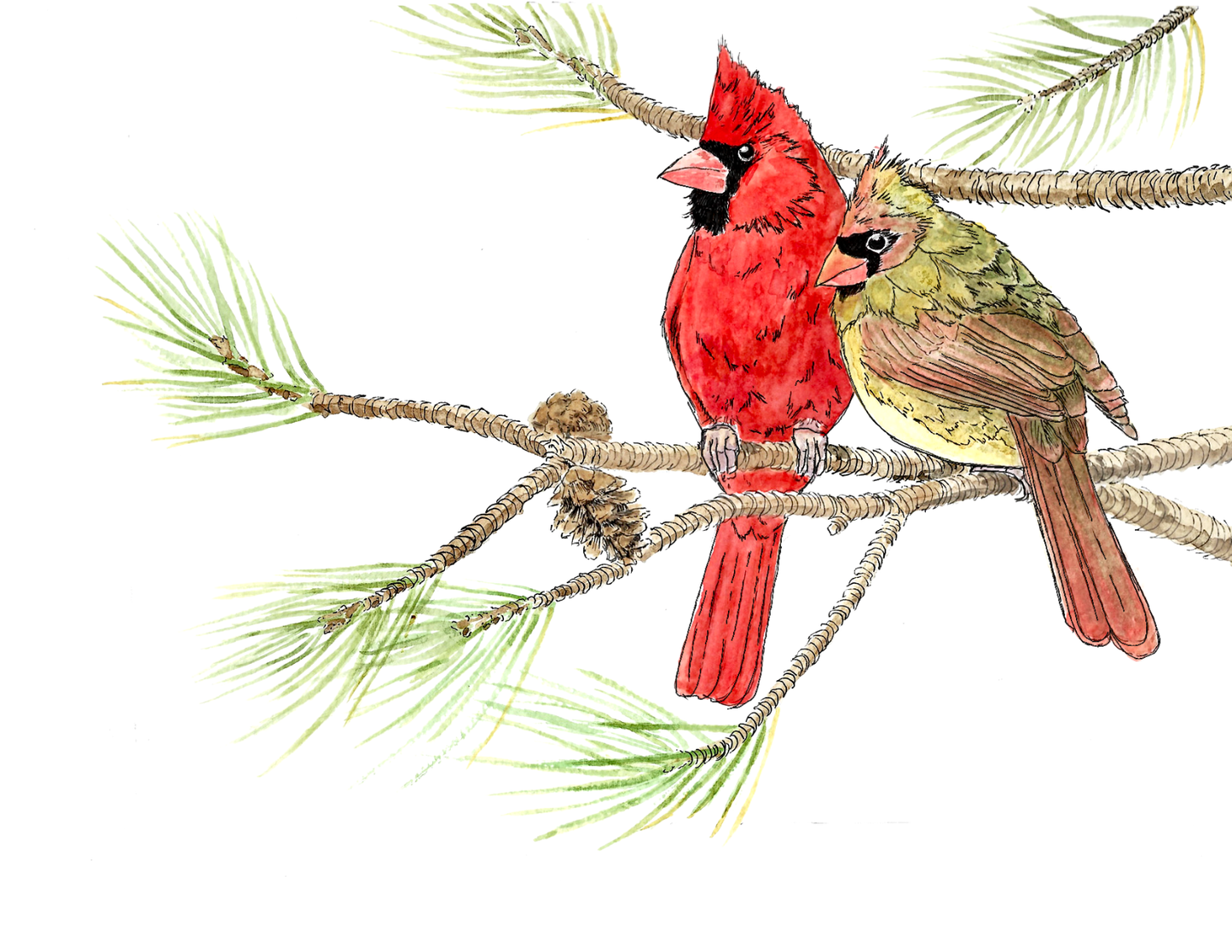 Couple in the Evergreen card