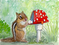 Chipmunk mailbox Greeting Card – whimsical woodland animal gift, perfect for holidays and everyday use.