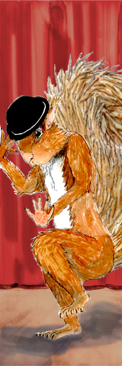 Broadway Red Squirrel Bookmark — 2x6 Inches, Laminated for Durability, Tassel Included, Biodegradable Packaging