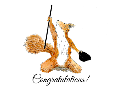 Congratulations Fosse Curtain Greeting Card